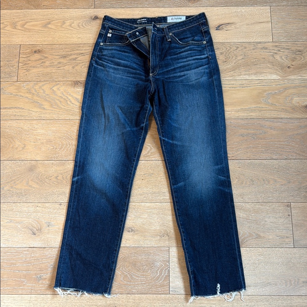 AG Denim High Rise Straight Crop Jeans